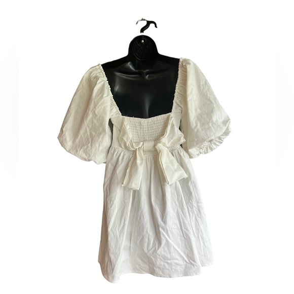 ✅7 For All Man Kind White Baby Doll Denim Dress - Picture 2 of 6